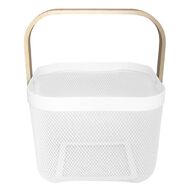 Living & Co Square Mesh Basket with Wooden Handle White