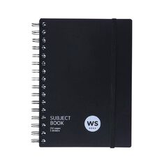 WS Subject Book with 3 Dividers 7mm Ruled Black A5