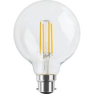 Edapt LED B22 Filament Round Light Bulb G95 8W Warm White