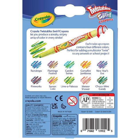 Crayola Twistable Swirls Crayons Assorted 12 Pack