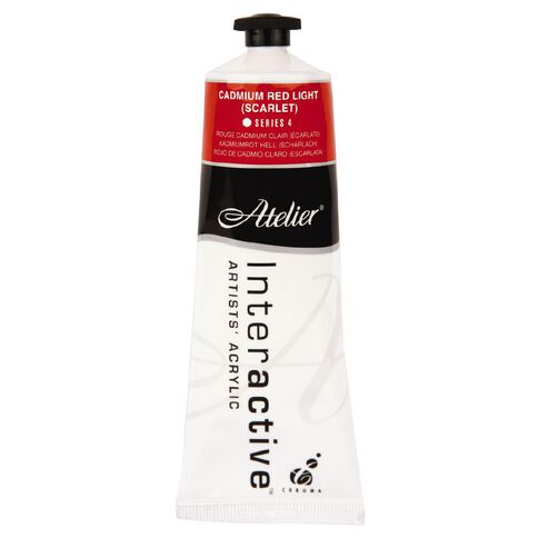 Atelier S4 Acrylic Paint Light Cadmium Scarlet Red 80ml