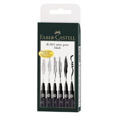 Faber-Castell Pitt Artist Pens Black 6 Pack