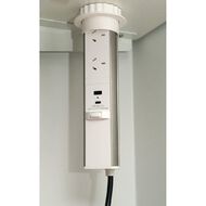 Jasper J Desk Pop Top Electrical Outlet With Two Std Plugs & Usb-a/usb-c
