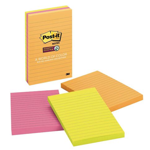 Post-It Rio De Janeiro Collection Super Sticky Notes 101mm x 152mm