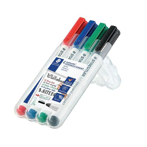 Staedtler Lumocolor Whiteboard Compact Markers Assorted 4 Pack