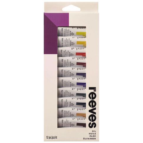 Reeves Oil Paint Set Multi Colour 12 Pack