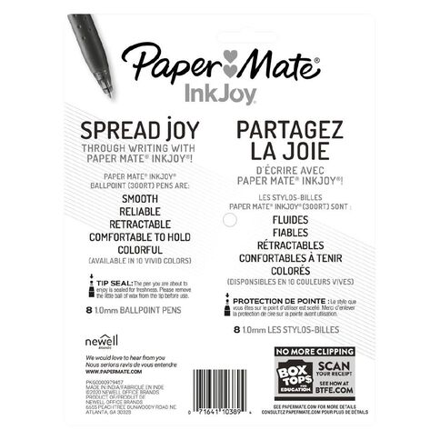 Paper Mate InkJoy Ballpoint Pen 8 Pack Assorted