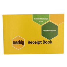 Marbig Receipt Book 34 Duplicate 50 Leaf Yellow