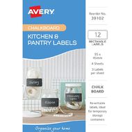 Avery Chalkboard Handwritable Storage Labels 95mm x 45mm 12 Labels