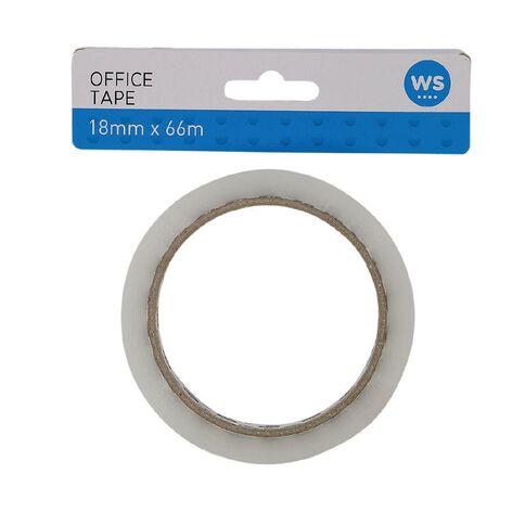 WS Office Tape 18mm x 66m Large Core Clear