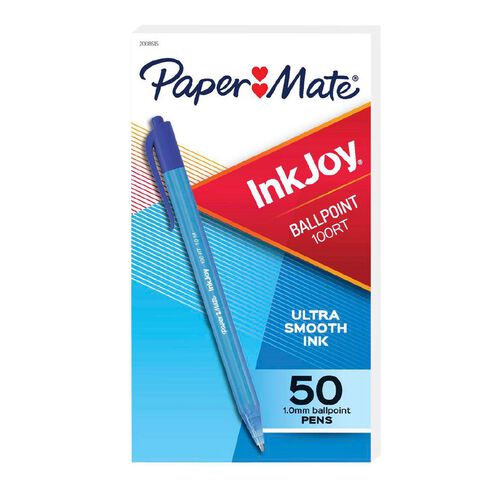Paper Mate InkJoy 100RT Carton 50 Pen Blue Mid