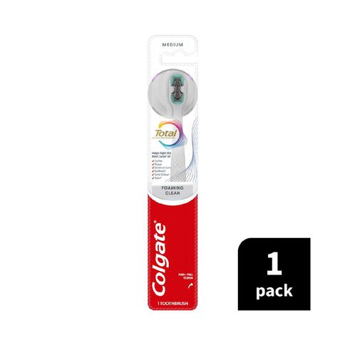 Colgate Total Active Prevention Foaming Clean Toothbrush Medium 1 Pack