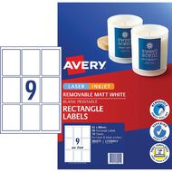 Avery Removable Matt Rectangle Labels 62 x 89 mm 90 Labels