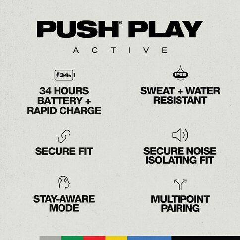 Skullcandy Push Play Active True Wireless Earbuds Black/Orange