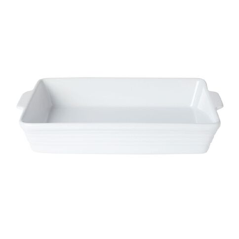 Living & Co Ceramic Rectangle Baker White 40cm x 25cm x 7cm