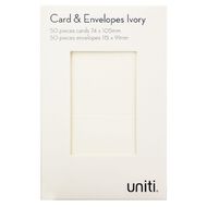 Uniti Mini Cards & Envelopes Ivory 50 Pack Ivory