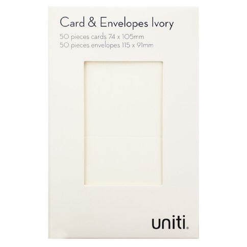 Uniti Mini Cards & Envelopes Ivory 50 Pack Ivory