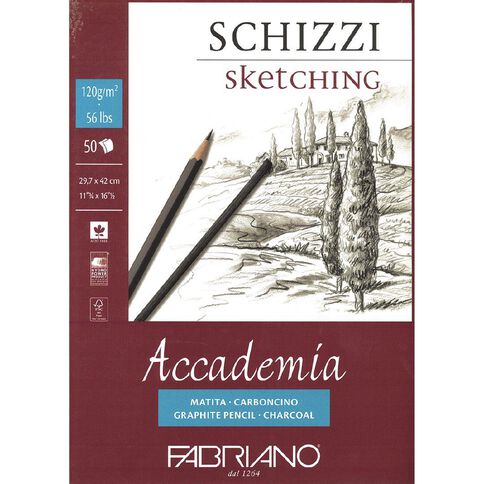 Fabriano Accademia Sketch Pad 120gsm 50 Sheets Multi-Coloured A3