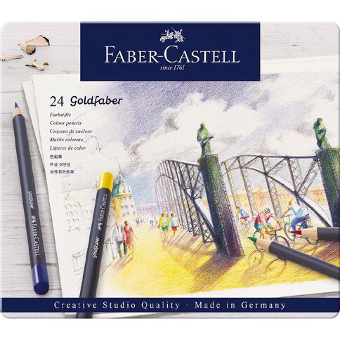 Faber-Castell Goldfaber Colour Pencils Tin 24 Pack Assorted