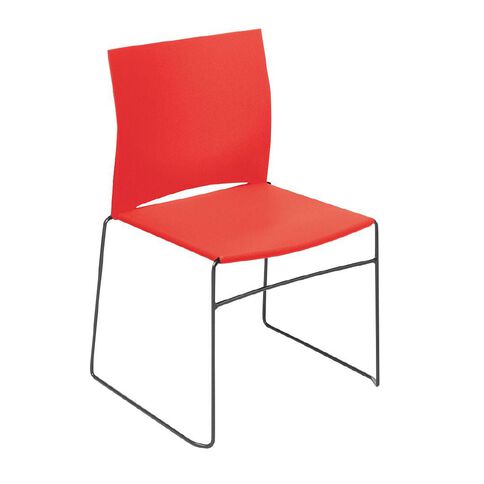 Eden Web Chair Red with Black Sled Frame