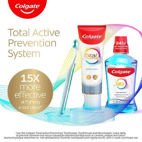 Colgate Total Active Prevention Foaming Clean Toothbrush Medium 1 Pack