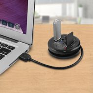mbeat USB 3.0 3-Port Hub + Sd/Micro SD Card Reader Black