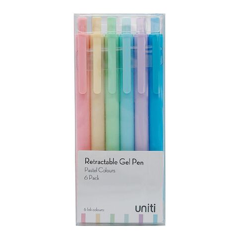 Uniti Retractable Gel Pen Pastel 6 Pack