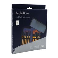 Uniti Platinum Acrylic Brush with Case 10 Pack