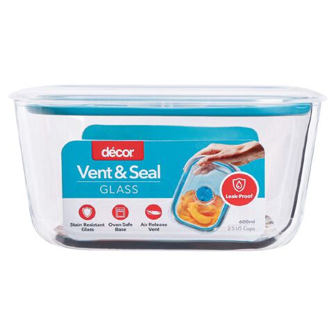 Decor Vent & Seal Glass Oblong Clear 600ml