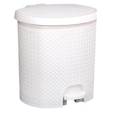 Living & Co Rubbish Bin with Pedal White 6.5L