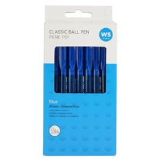 WS Classic Ball Pens 50 Pack Blue