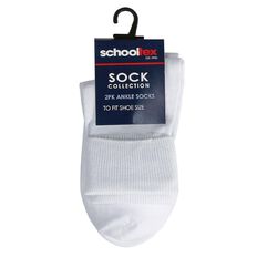 Schooltex Plain Ankle Socks 2 Pack