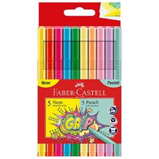 Faber-Castell Grip Markers Pastel And Neon 10 Pack