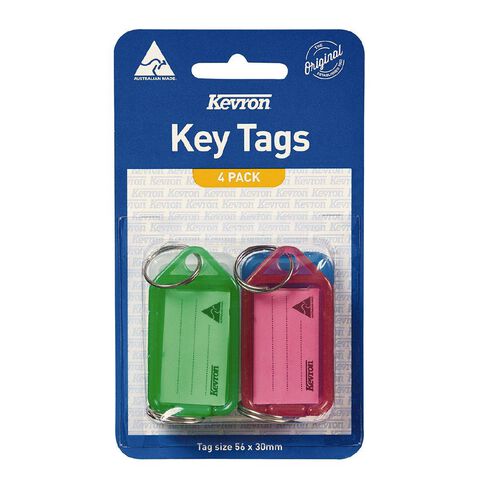 Kevron Standard Key Tags 4 Pack Assorted