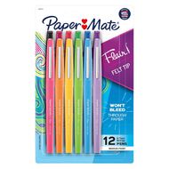 Paper Mate Flair Felt-Tip Pen Medium Fashion 12 Pack Assorted