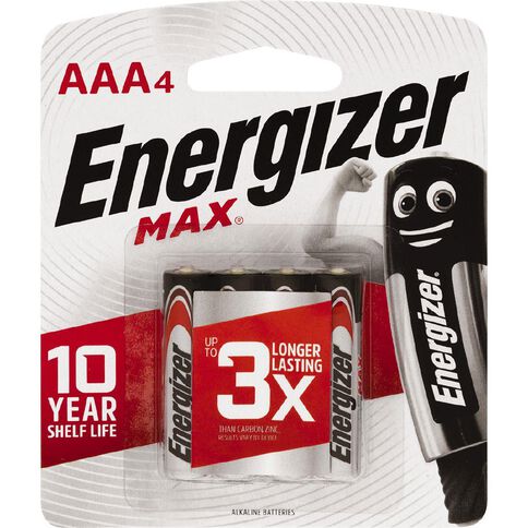 Energizer Max Alkaline Batteries  AAA 4 Pack