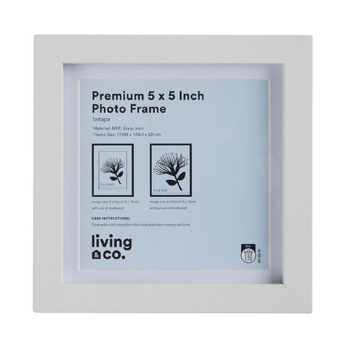 Living & Co Premium Photo Frame 5in x 5in White
