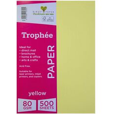 Trophee Paper 80gsm 500 Pack Yellow A4