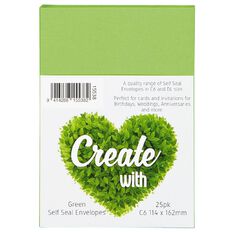 Create With C6 Envelopes Green 25 Pack