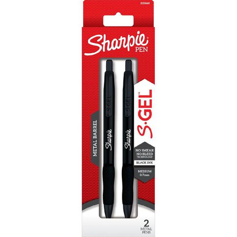 Sharpie Metal Barrel 0.7mm Gel Pen 2 Pack Black