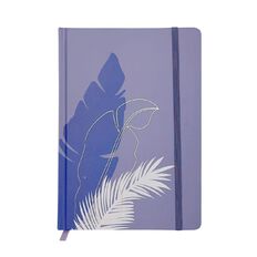 Uniti Floral A5 Hardcover Notebook Leaf Purple Mid A5