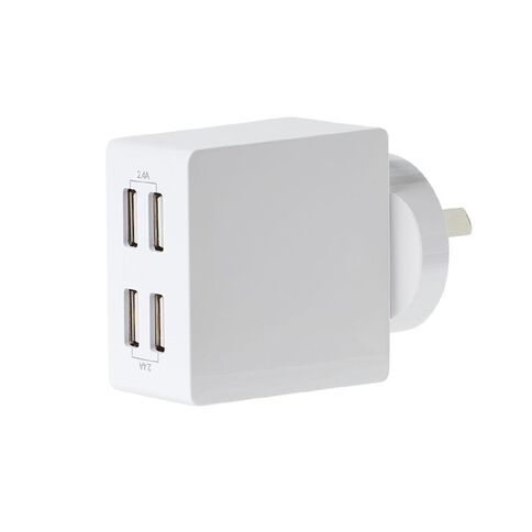 Tech.Inc Quad USB Wall Charger 4.8A White
