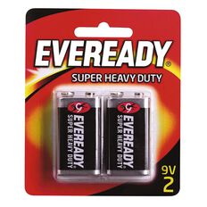 Eveready Super Heavy Duty Batteries 9 Volt 2 Pack