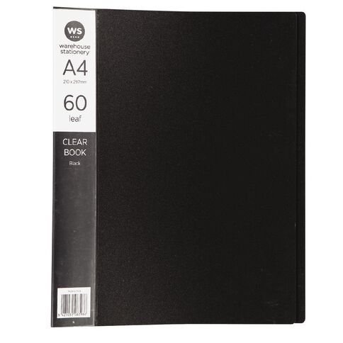 WS Clear Book 60 Leaf Black A4