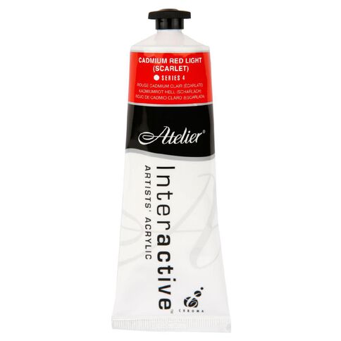Atelier S4 Acrylic Paint Light Cadmium Scarlet Red 80ml