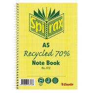 Spirax 812 Recycled Notebook 120 Page Multi-Coloured A5