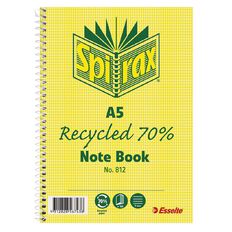 Spirax 812 Recycled Notebook 120 Page Multi-Coloured A5