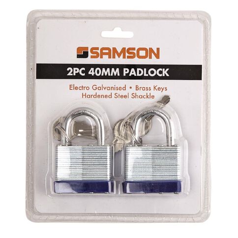 Samson Laminated Padlock 40mm 2 Pack