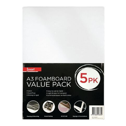 Jasart Foamboard 5mm A3 5 Pack White