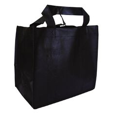 Black Reusable Non Woven Grocer Bag with Base 5 Pack